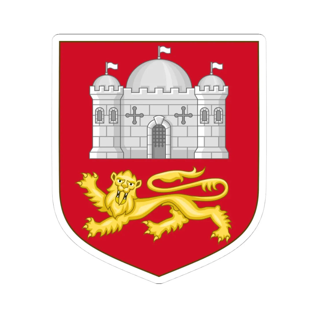 Coat of Arms of Norwich (England) (Coat of Arms) STICKER Vinyl Kiss-Cut Decal 4 Inch White - The Sticker Space