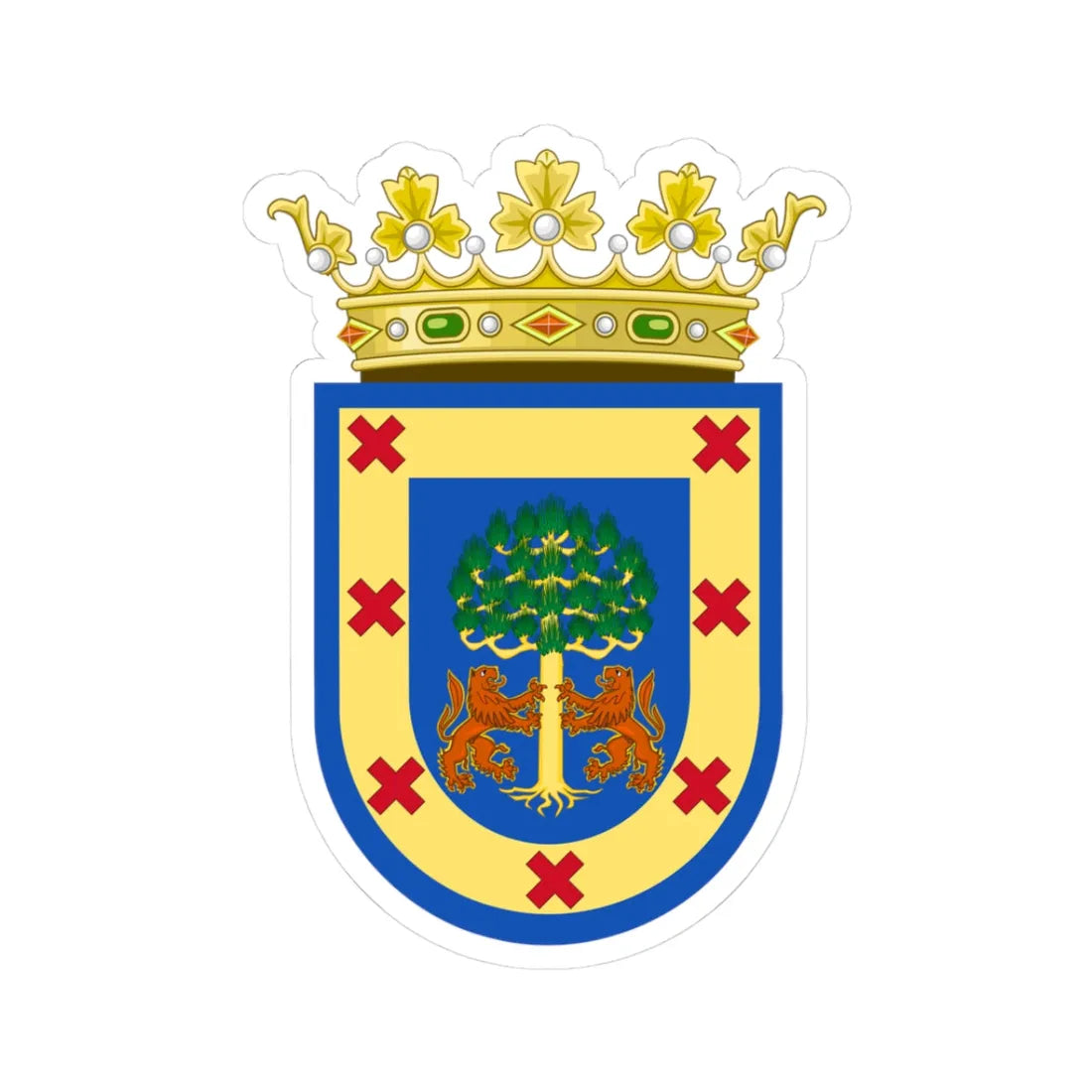 Coat of Arms of Nueva Galicia Colonial (Mexico) (Coat of Arms) STICKER Vinyl Kiss-Cut Decal 3 Inch White - The Sticker Space