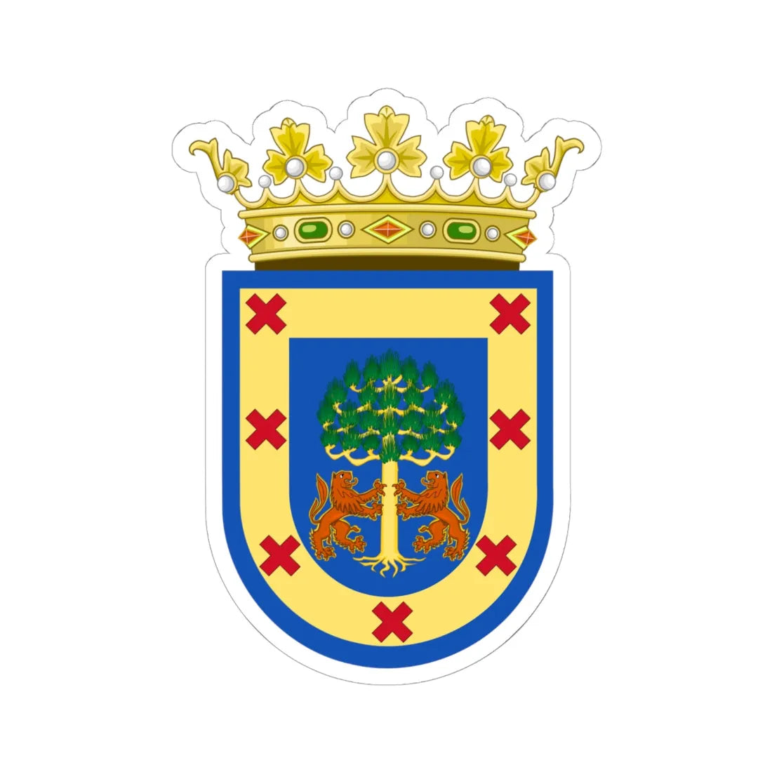 Coat of Arms of Nueva Galicia Colonial (Mexico) (Coat of Arms) STICKER Vinyl Kiss-Cut Decal 6 Inch White - The Sticker Space