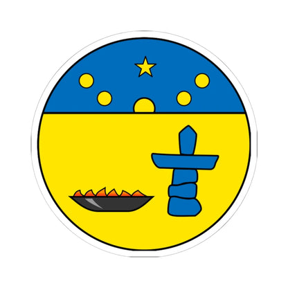 Coat of arms of Nunavut escutcheon (Canada) (Coat of Arms) STICKER Vinyl Kiss-Cut Decal 6 Inch White - The Sticker Space