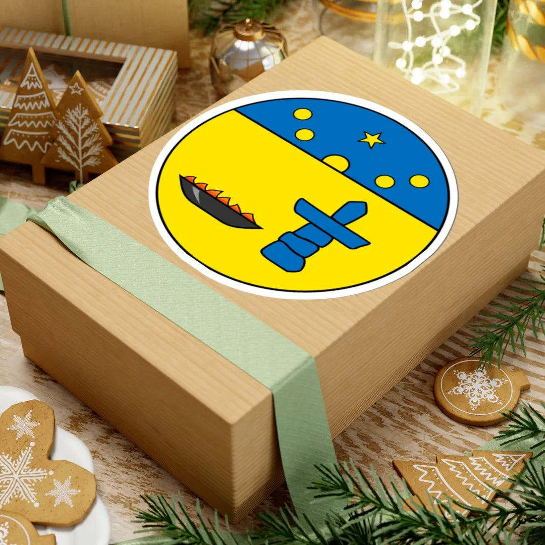 Coat of arms of Nunavut escutcheon (Canada) (Coat of Arms) STICKER Vinyl Kiss-Cut Decal - The Sticker Space