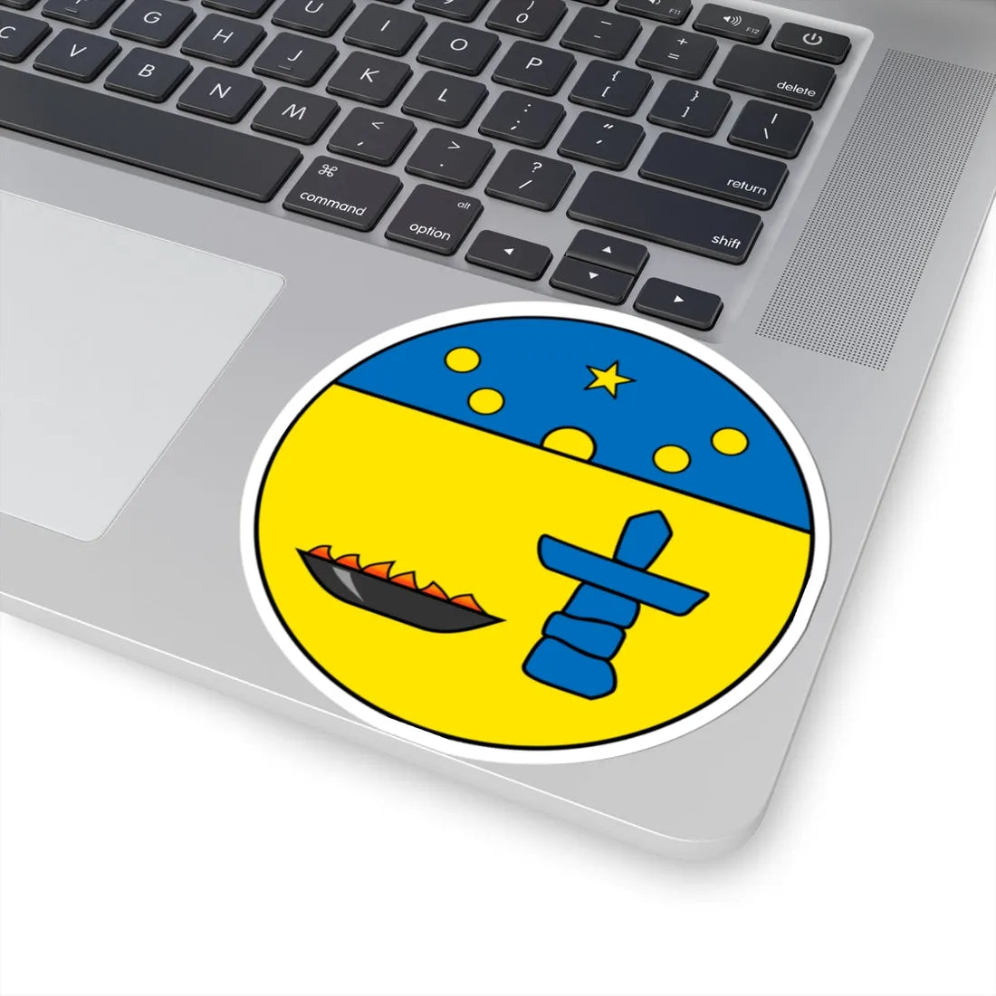 Coat of arms of Nunavut escutcheon (Canada) (Coat of Arms) STICKER Vinyl Kiss-Cut Decal - The Sticker Space