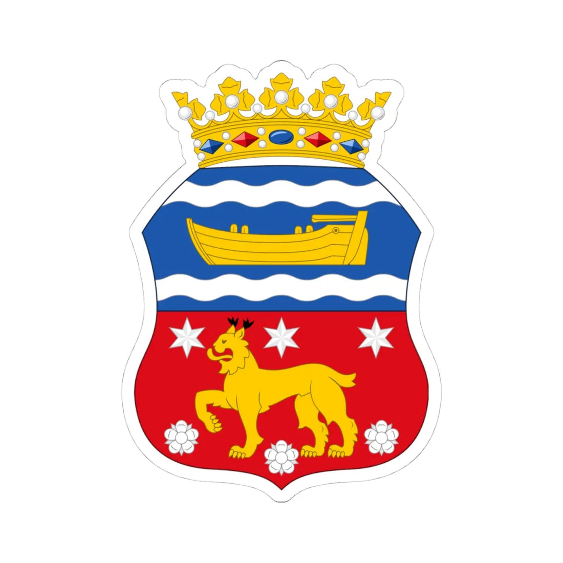 Coat of Arms of Nyland-Tavastia Province (Finland) (Coat of Arms) STICKER Vinyl Kiss-Cut Decal 4 Inch White - The Sticker Space
