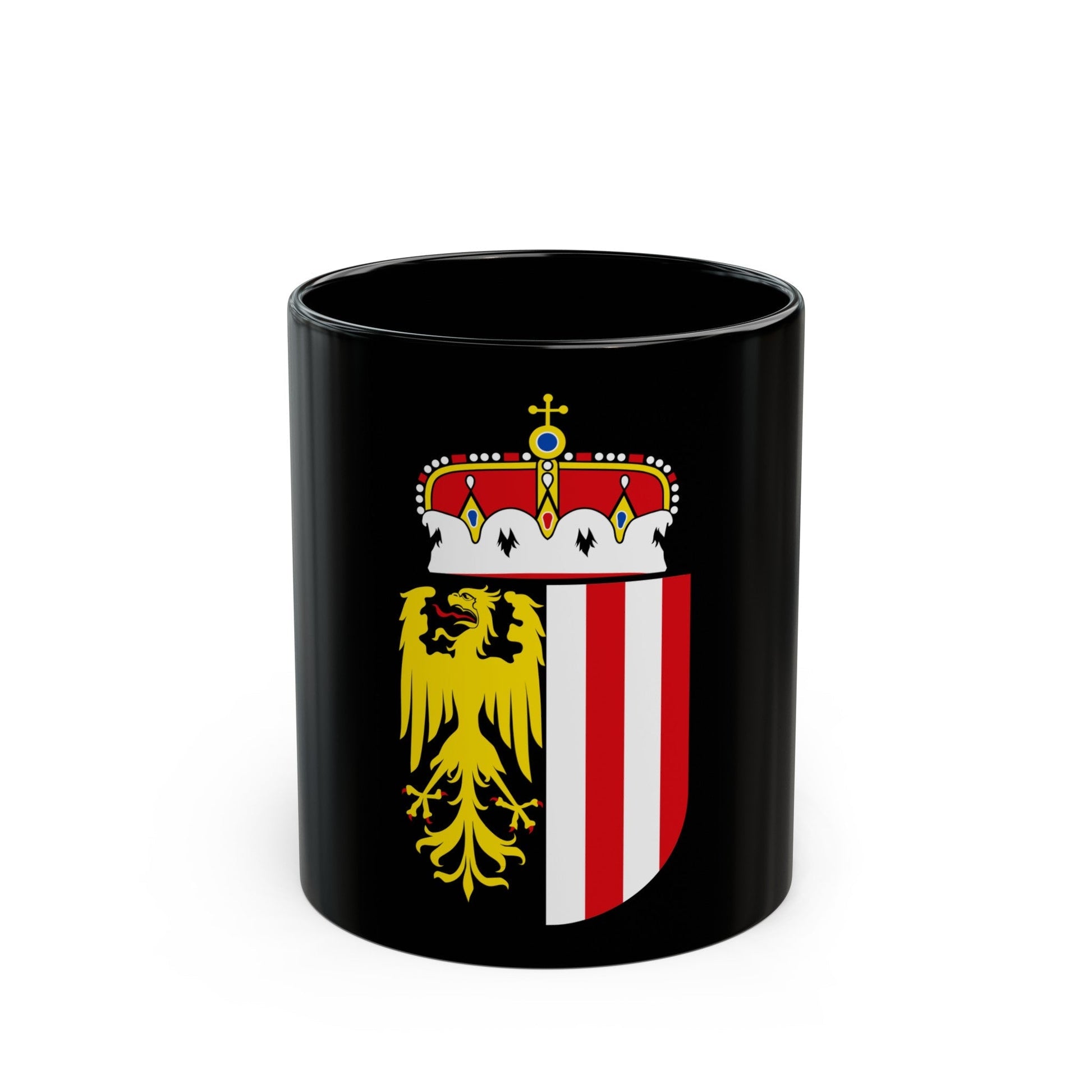 Coat of Arms of Oberoesterreich Austria - Black Coffee Mug-11oz-The Sticker Space