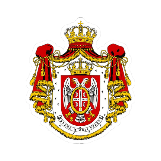Coat of arms of Obrenovic dynasty (Serbia) (Coat of Arms) STICKER Vinyl Kiss-Cut Decal 2 Inch White - The Sticker Space