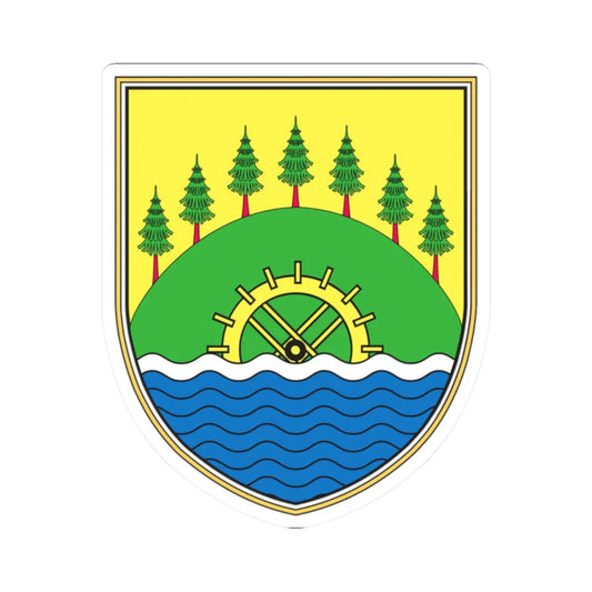 Coat of arms of of Lovrenc na Pohorju municipality (Slovenia) (Coat of Arms) STICKER Vinyl Kiss-Cut Decal 2 Inch White - The Sticker Space