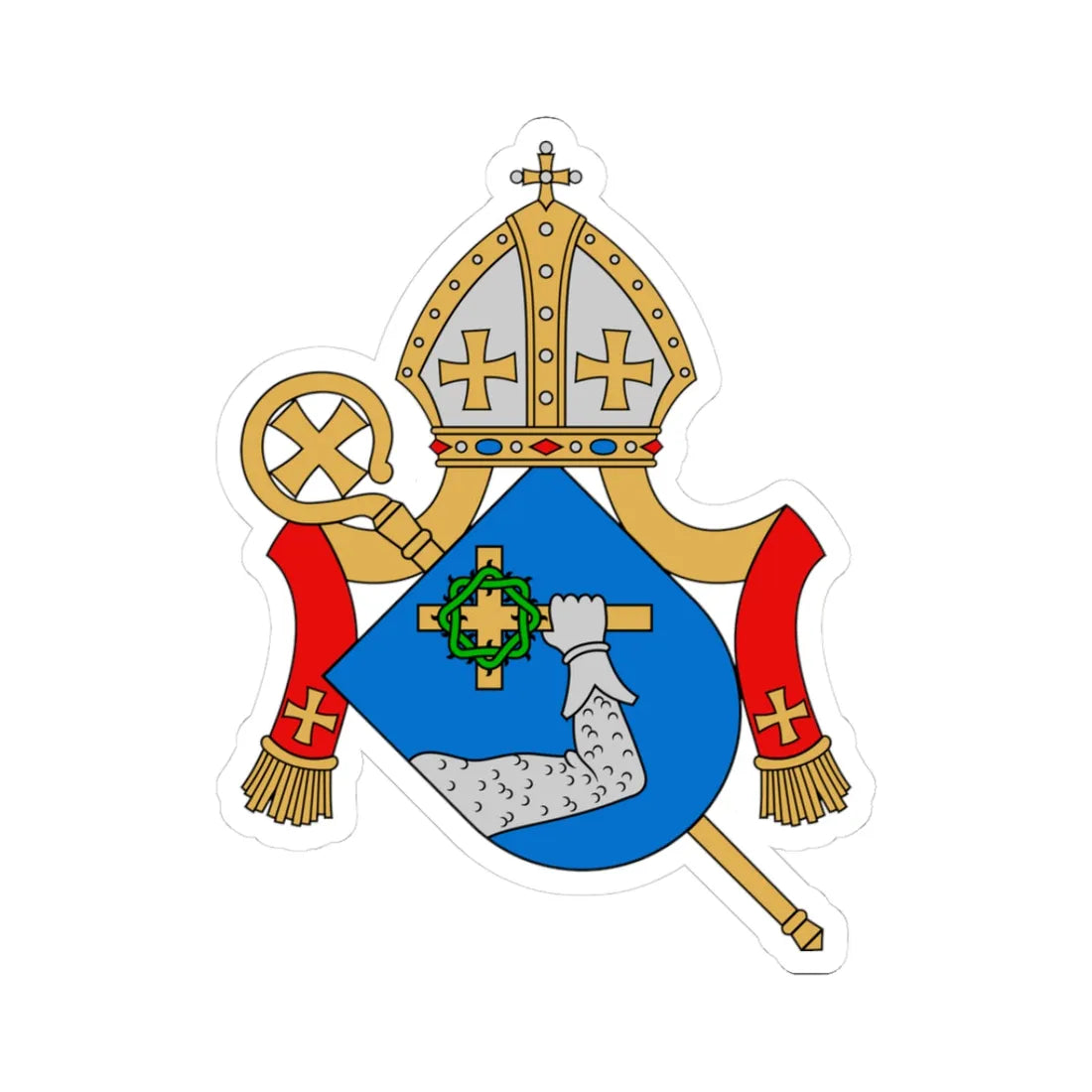 Coat of arms of Olaus Magni (Finland) (Coat of Arms) STICKER Vinyl Kiss-Cut Decal 3 Inch White - The Sticker Space