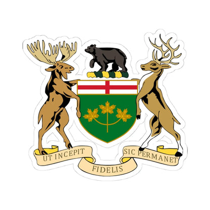Coat of arms of Ontario Canada (Canada) (Coat of Arms) STICKER Vinyl Kiss-Cut Decal 4 Inch White - The Sticker Space