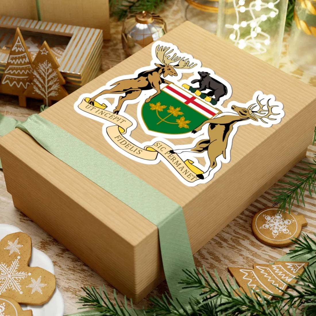 Coat of arms of Ontario Canada (Canada) (Coat of Arms) STICKER Vinyl Kiss-Cut Decal - The Sticker Space