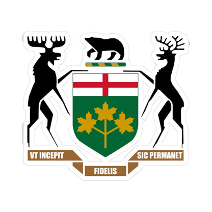 Coat of arms of Ontario HM Government (Canada) (Coat of Arms) STICKER Vinyl Kiss-Cut Decal 3 Inch White - The Sticker Space