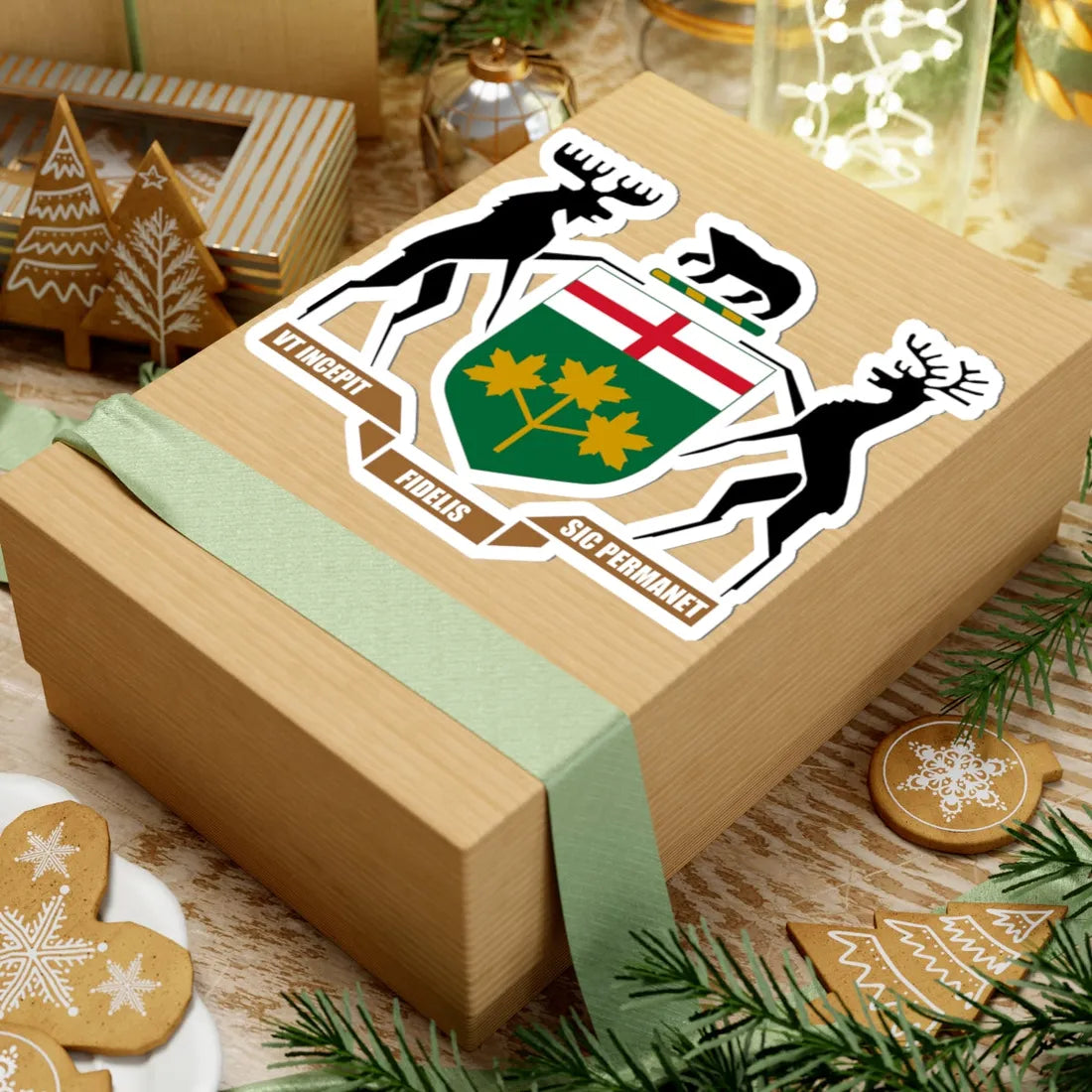 Coat of arms of Ontario HM Government (Canada) (Coat of Arms) STICKER Vinyl Kiss-Cut Decal - The Sticker Space