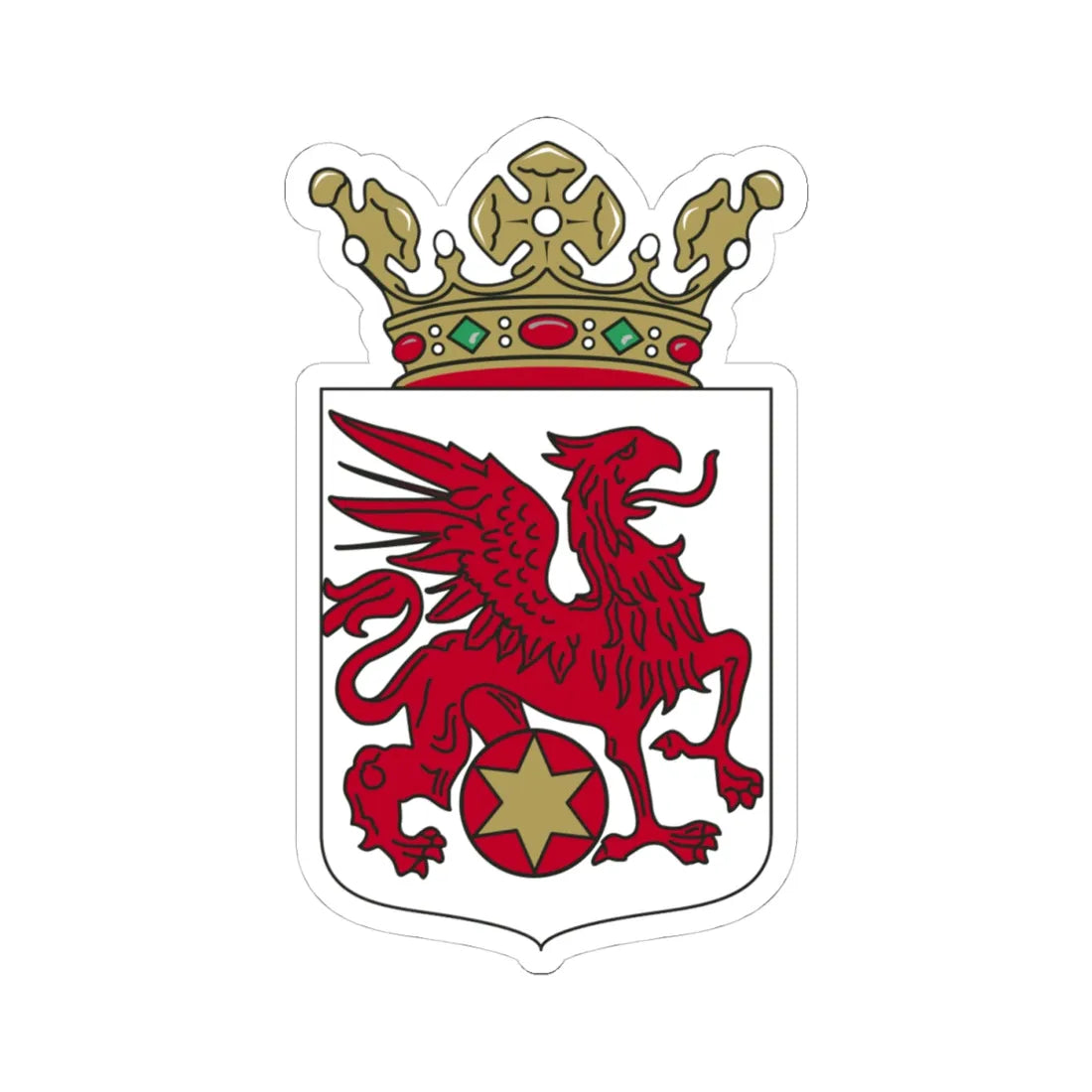 Coat of arms of Ooststellingwerf (Netherlands) (Coat of Arms) STICKER Vinyl Kiss-Cut Decal 4 Inch White - The Sticker Space