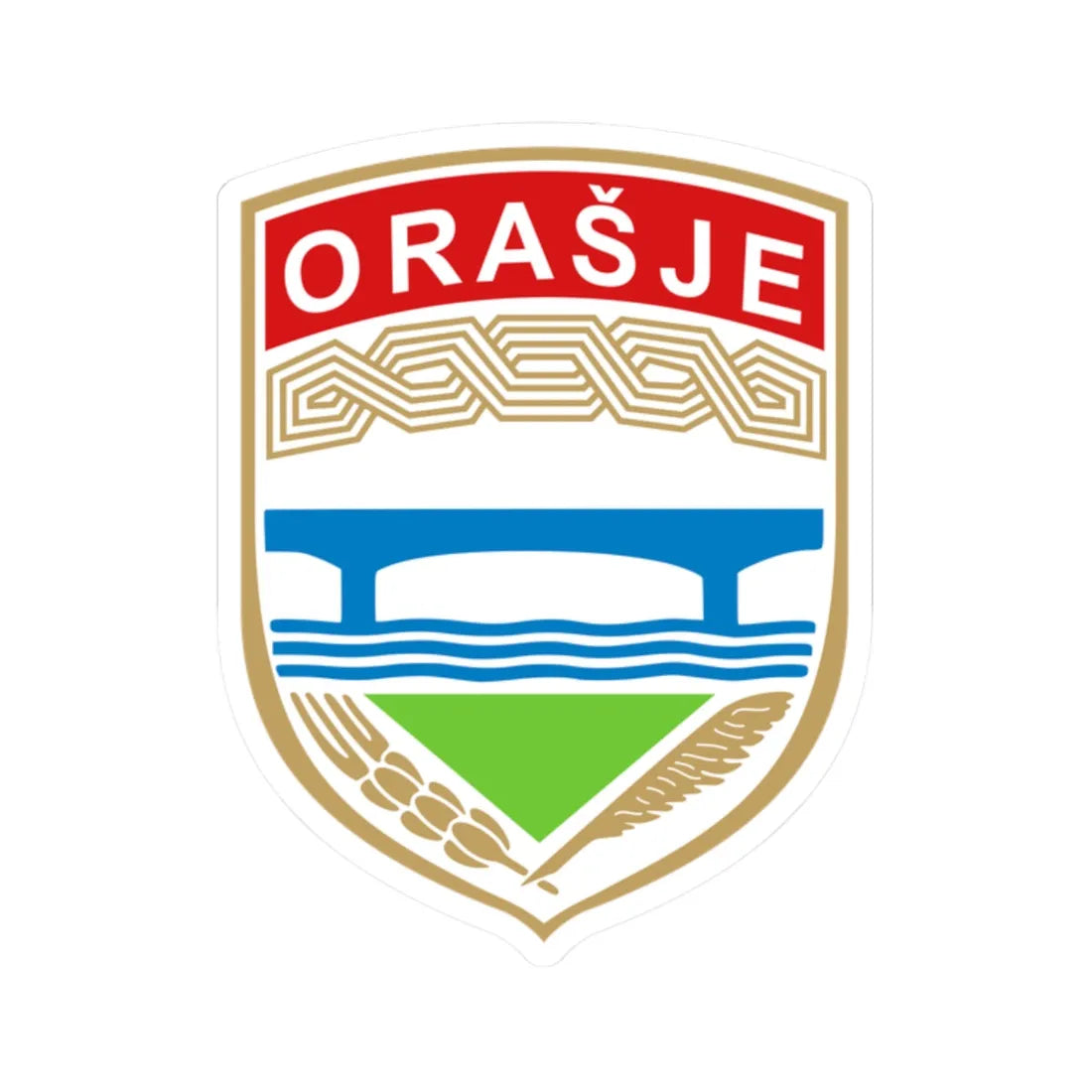 Coat of Arms of Orasje (Bosnia and Herzegovina) (Coat of Arms) STICKER Vinyl Kiss-Cut Decal 2 Inch White - The Sticker Space