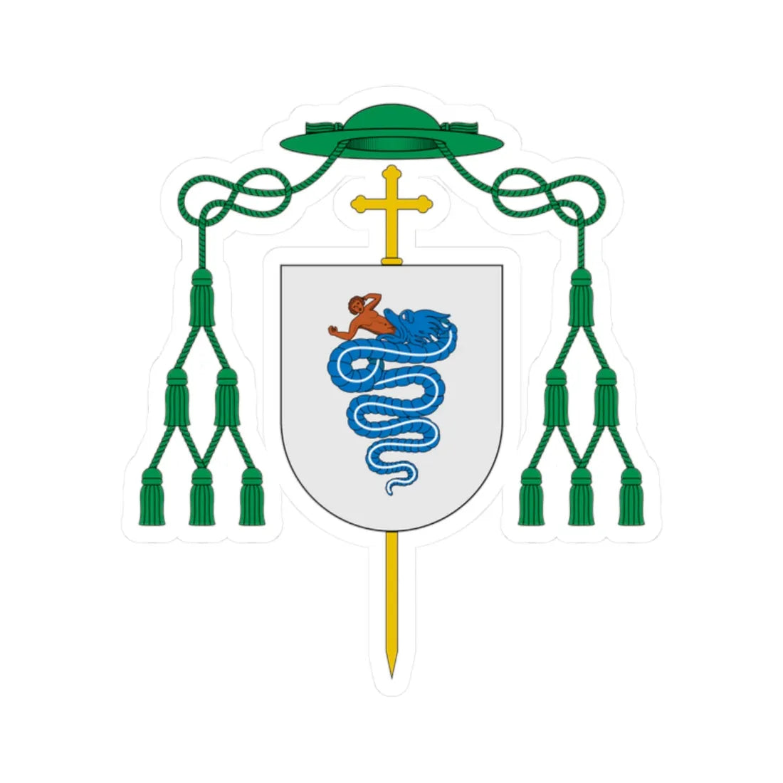 Coat of arms of Ortensio Visconti (Italy) (Coat of Arms) STICKER Vinyl Kiss-Cut Decal 2 Inch White - The Sticker Space