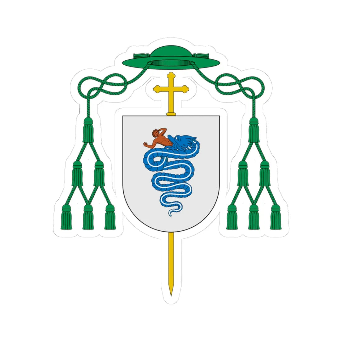 Coat of arms of Ortensio Visconti (Italy) (Coat of Arms) STICKER Vinyl Kiss-Cut Decal 3 Inch White - The Sticker Space