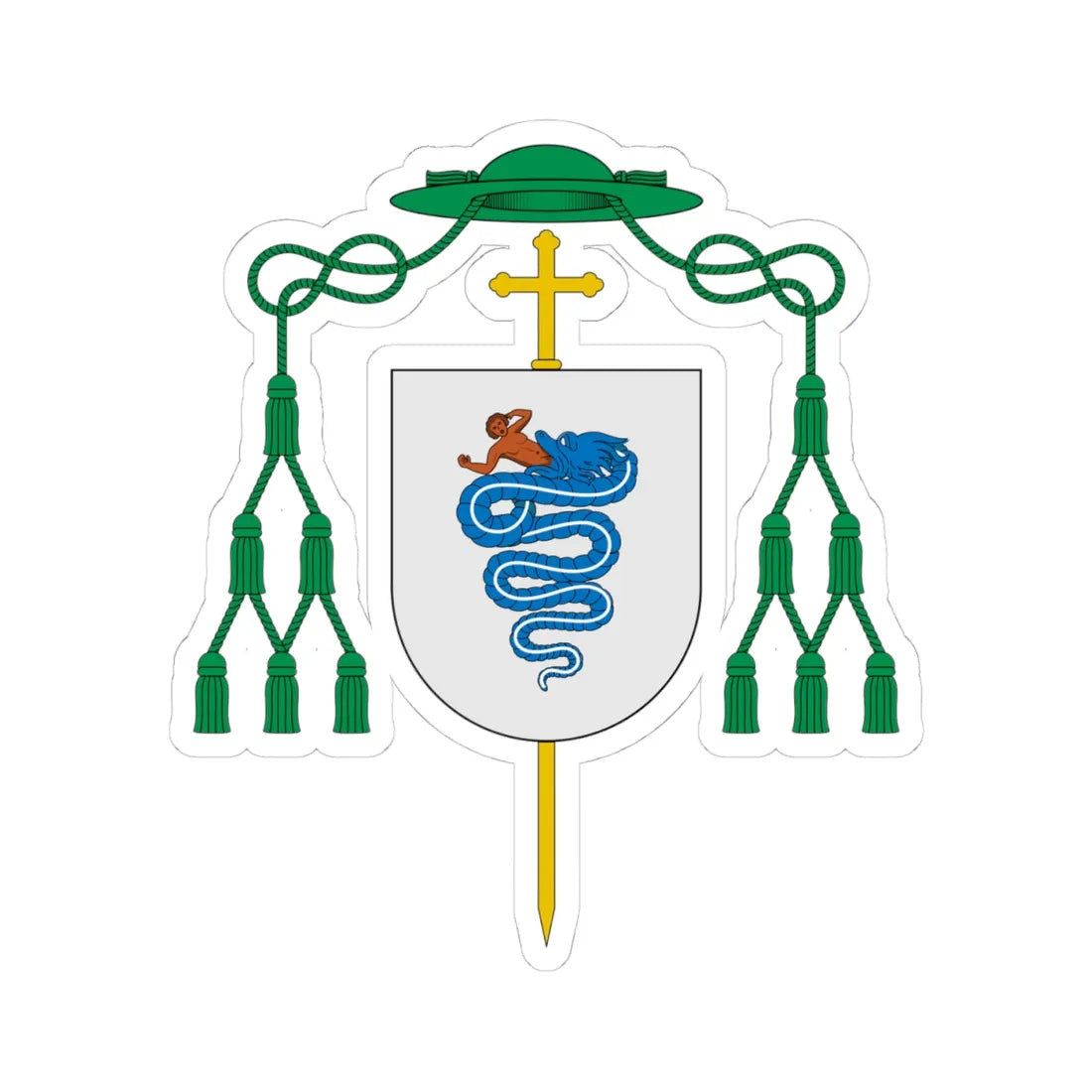 Coat of arms of Ortensio Visconti (Italy) (Coat of Arms) STICKER Vinyl Kiss-Cut Decal 4 Inch White - The Sticker Space