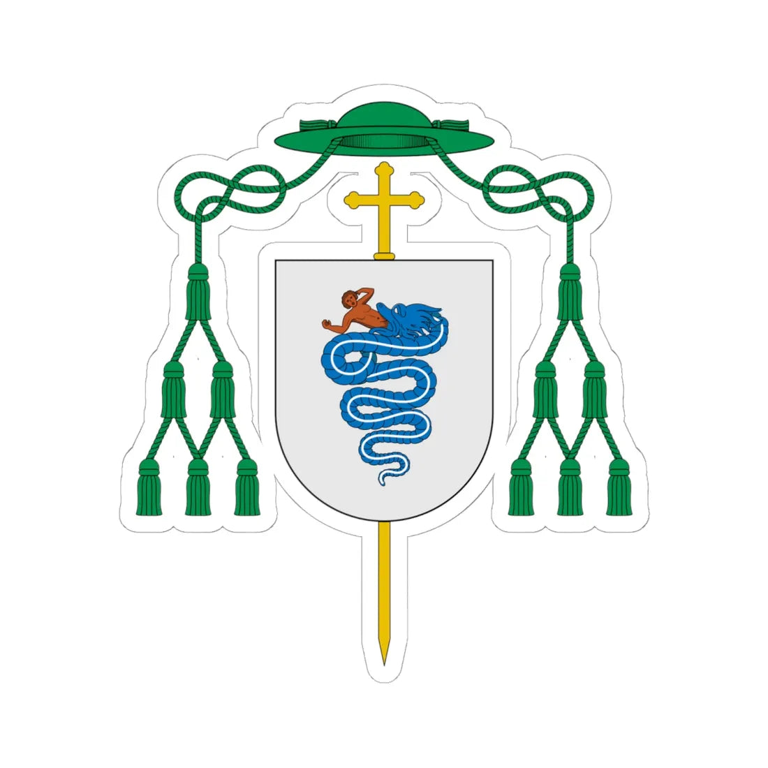 Coat of arms of Ortensio Visconti (Italy) (Coat of Arms) STICKER Vinyl Kiss-Cut Decal 6 Inch White - The Sticker Space