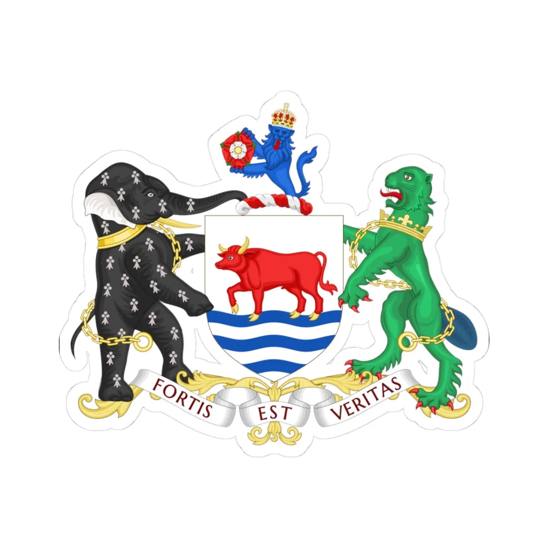 Coat of arms of Oxford (England) (Coat of Arms) STICKER Vinyl Kiss-Cut Decal 3 Inch White - The Sticker Space