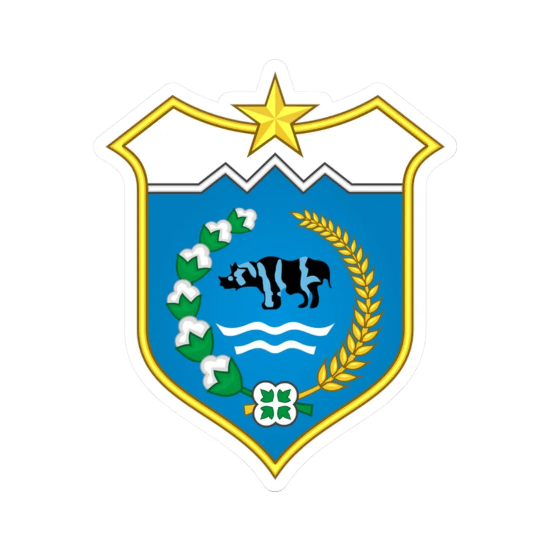 Coat of arms of Pandeglang (Indonesia) (Coat of Arms) STICKER Vinyl Kiss-Cut Decal 2 Inch White - The Sticker Space