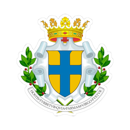 Coat of arms of Parma (Italy) (Coat of Arms) STICKER Vinyl Kiss-Cut Decal 3 Inch White - The Sticker Space