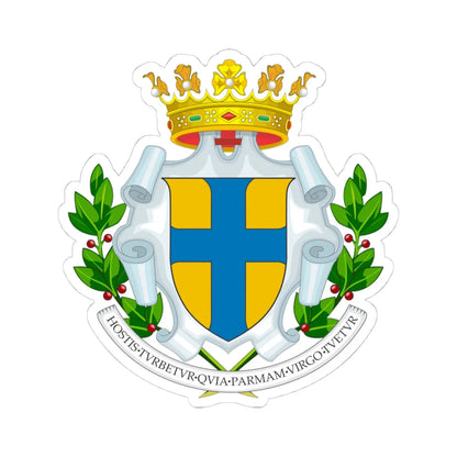 Coat of arms of Parma (Italy) (Coat of Arms) STICKER Vinyl Kiss-Cut Decal 4 Inch White - The Sticker Space