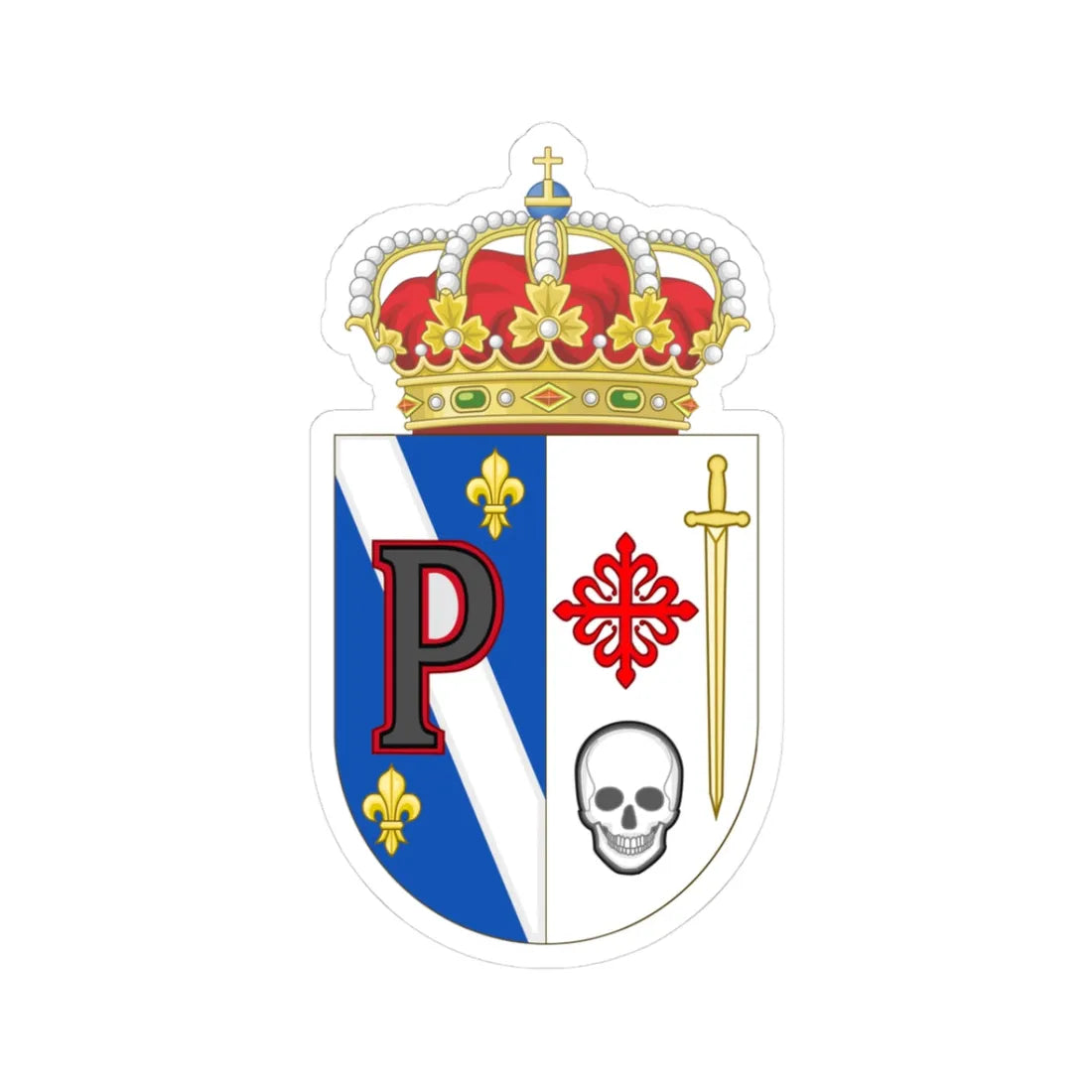 Coat of Arms of Pastrana Spain (Spain) (Coat of Arms) STICKER Vinyl Kiss-Cut Decal 3 Inch White - The Sticker Space