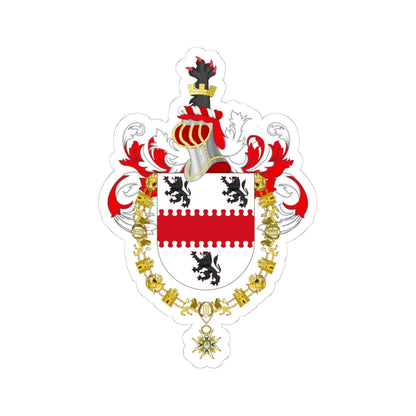 Coat of Arms of Patricio Aylwin Order of Charles III (Spain) (Coat of Arms) STICKER Vinyl Kiss-Cut Decal 4 Inch White - The Sticker Space