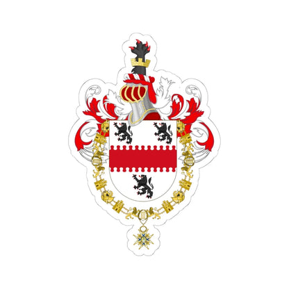 Coat of Arms of Patricio Aylwin Order of Charles III (Spain) (Coat of Arms) STICKER Vinyl Kiss-Cut Decal 6 Inch White - The Sticker Space