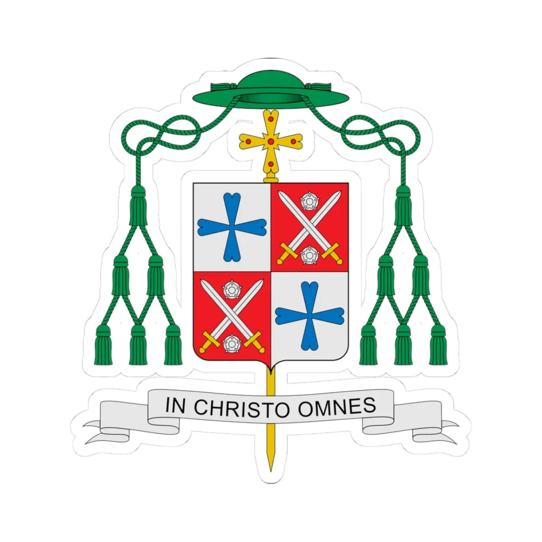 Coat of arms of Paul Verschuren (Finland) (Coat of Arms) STICKER Vinyl Kiss-Cut Decal 3 Inch White - The Sticker Space