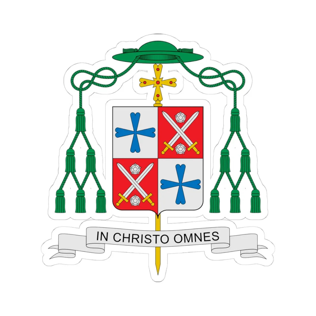 Coat of arms of Paul Verschuren (Finland) (Coat of Arms) STICKER Vinyl Kiss-Cut Decal 4 Inch White - The Sticker Space