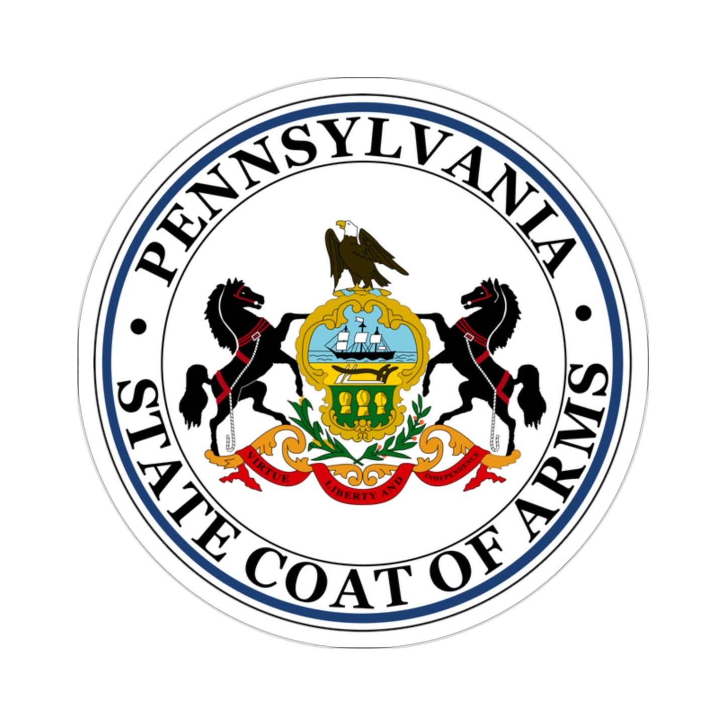 Coat of arms of Pennsylvania STICKER Vinyl Die-Cut Decal-2 Inch-The Sticker Space