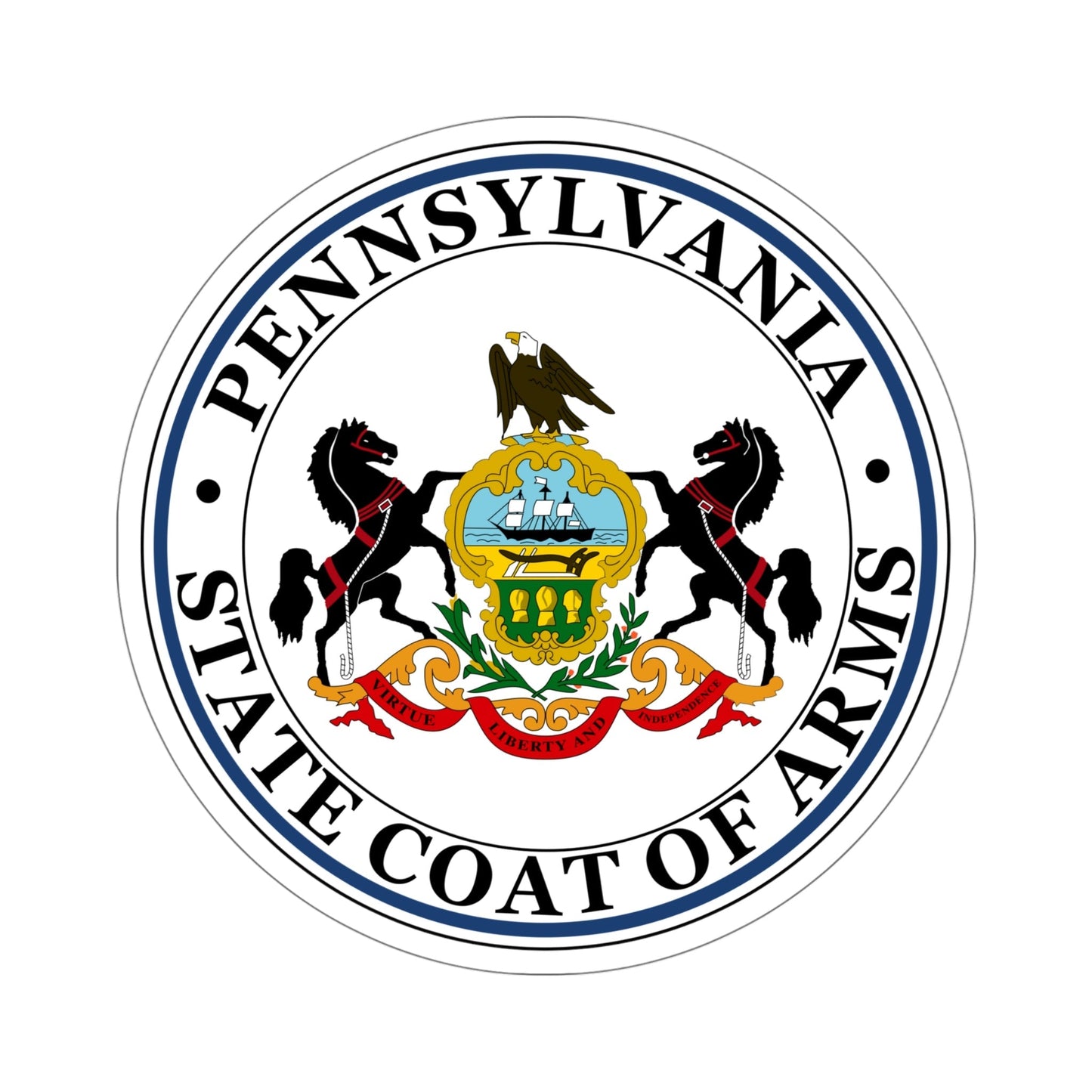 Coat of arms of Pennsylvania STICKER Vinyl Die-Cut Decal-5 Inch-The Sticker Space