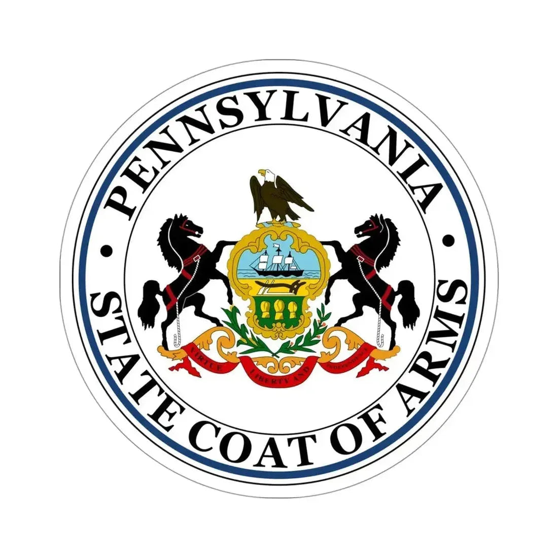 Coat of arms of Pennsylvania STICKER Vinyl Die-Cut Decal - The Sticker Space