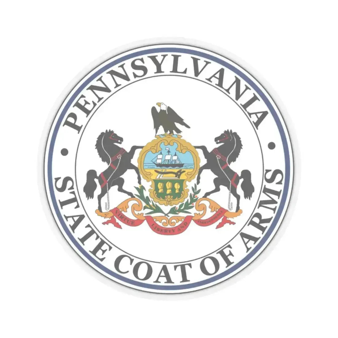 Coat of arms of Pennsylvania - STICKER Vinyl Kiss-Cut Decal 2 Inch Transparent - The Sticker Space