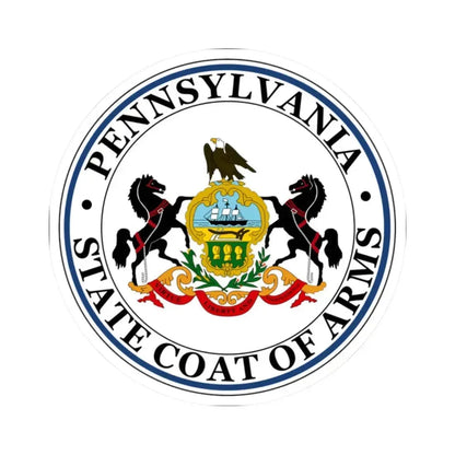 Coat of arms of Pennsylvania - STICKER Vinyl Kiss-Cut Decal 2 Inch White - The Sticker Space