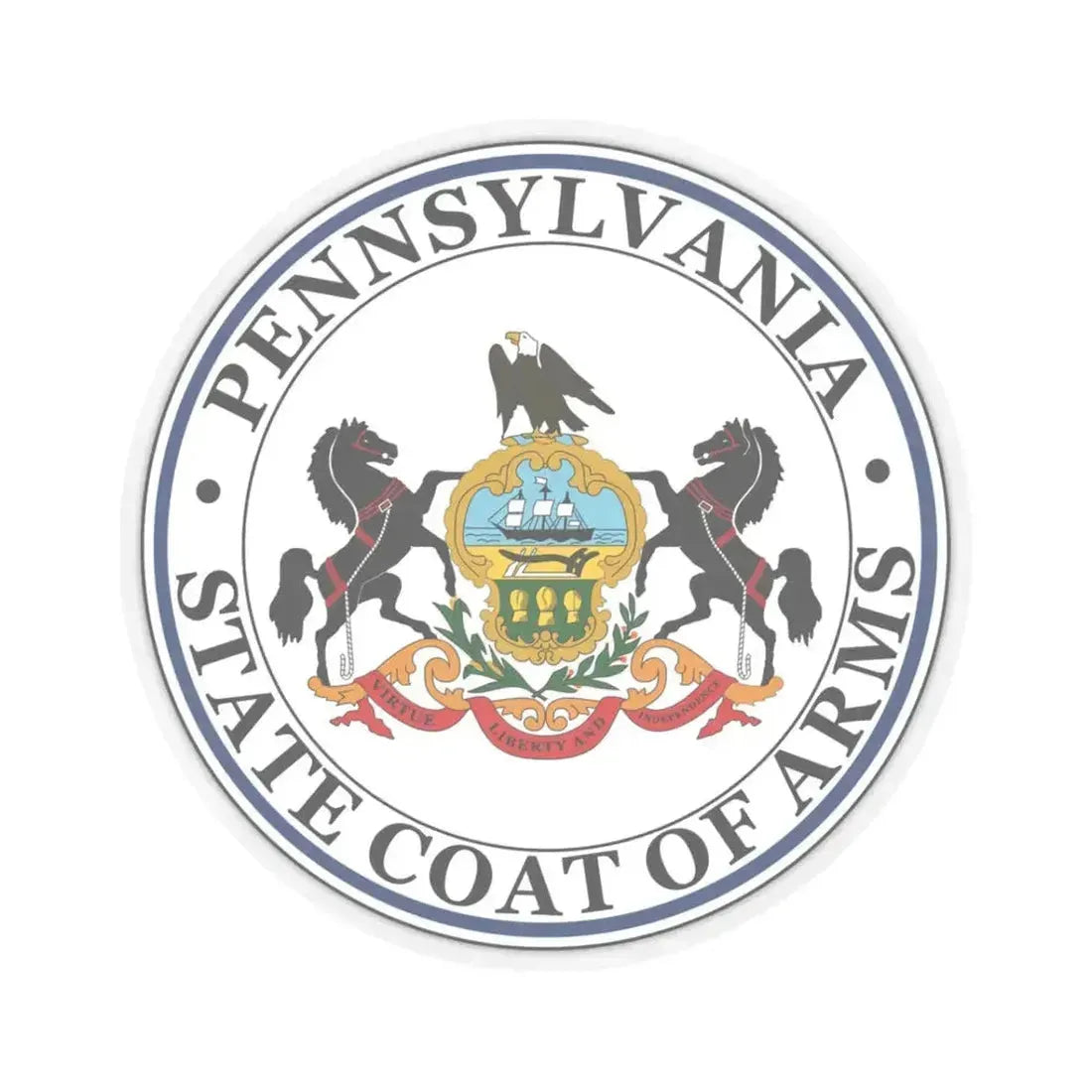 Coat of arms of Pennsylvania - STICKER Vinyl Kiss-Cut Decal 3 Inch Transparent - The Sticker Space