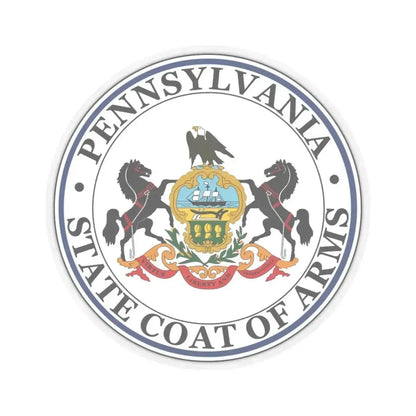 Coat of arms of Pennsylvania - STICKER Vinyl Kiss-Cut Decal 3 Inch Transparent - The Sticker Space