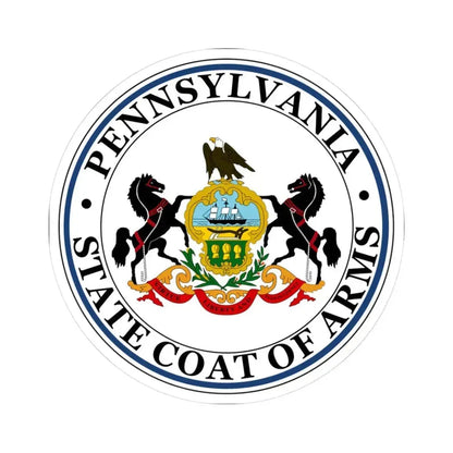 Coat of arms of Pennsylvania - STICKER Vinyl Kiss-Cut Decal 3 Inch White - The Sticker Space