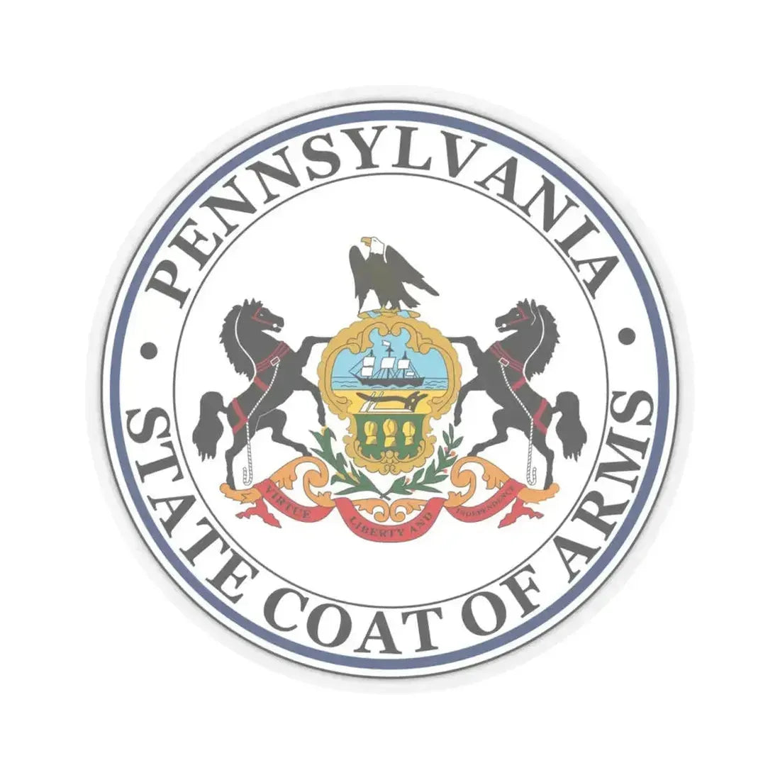 Coat of arms of Pennsylvania - STICKER Vinyl Kiss-Cut Decal 4 Inch Transparent - The Sticker Space