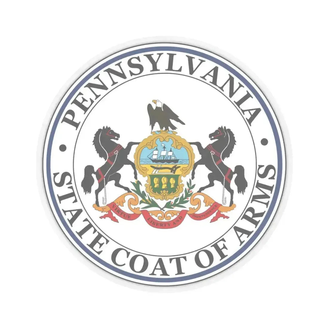 Coat of arms of Pennsylvania - STICKER Vinyl Kiss-Cut Decal 6 Inch Transparent - The Sticker Space
