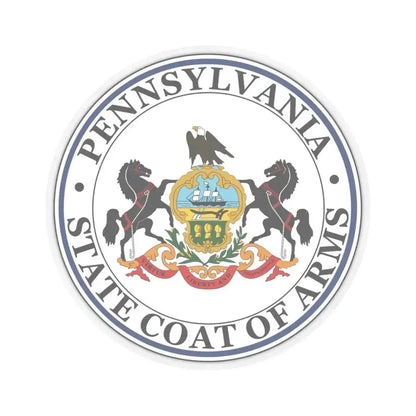 Coat of arms of Pennsylvania - STICKER Vinyl Kiss-Cut Decal 6 Inch Transparent - The Sticker Space