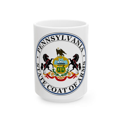 Coat of arms of Pennsylvania - White Coffee Mug-15oz-The Sticker Space