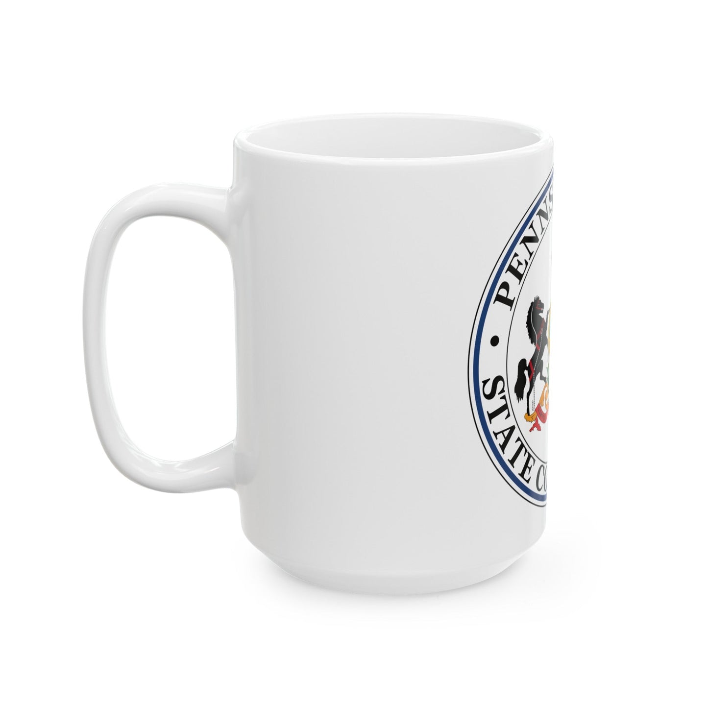 Coat of arms of Pennsylvania - White Coffee Mug-The Sticker Space