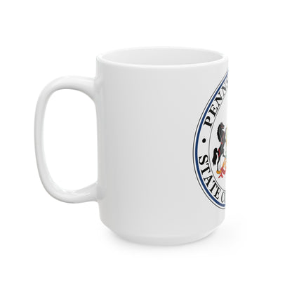 Coat of arms of Pennsylvania - White Coffee Mug-The Sticker Space