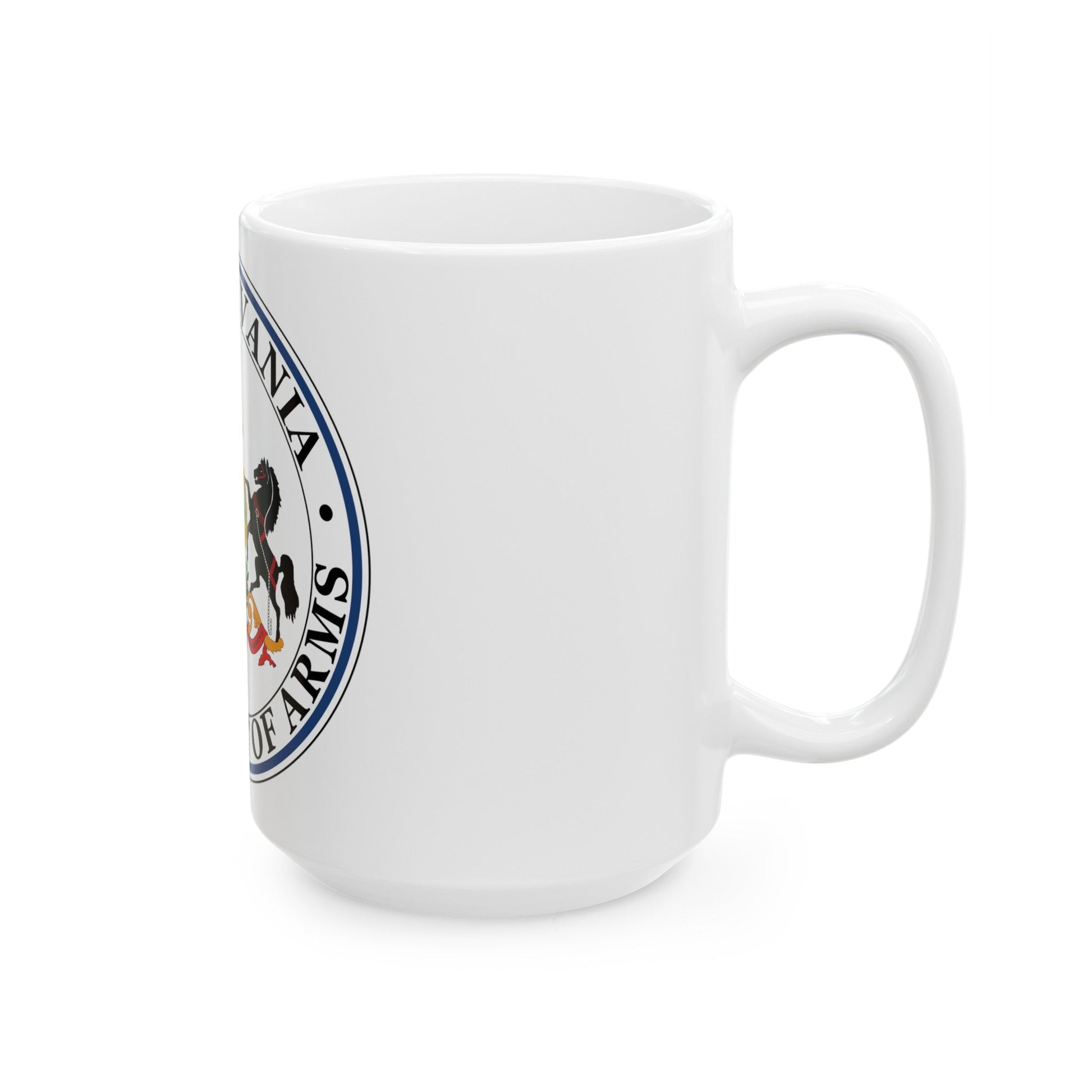 Coat of arms of Pennsylvania - White Coffee Mug-The Sticker Space