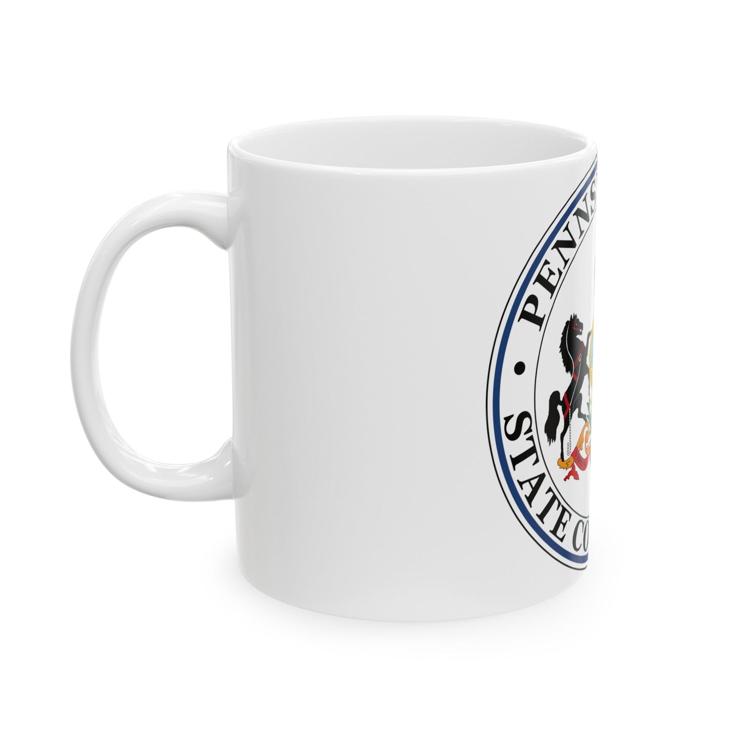 Coat of arms of Pennsylvania - White Coffee Mug-The Sticker Space