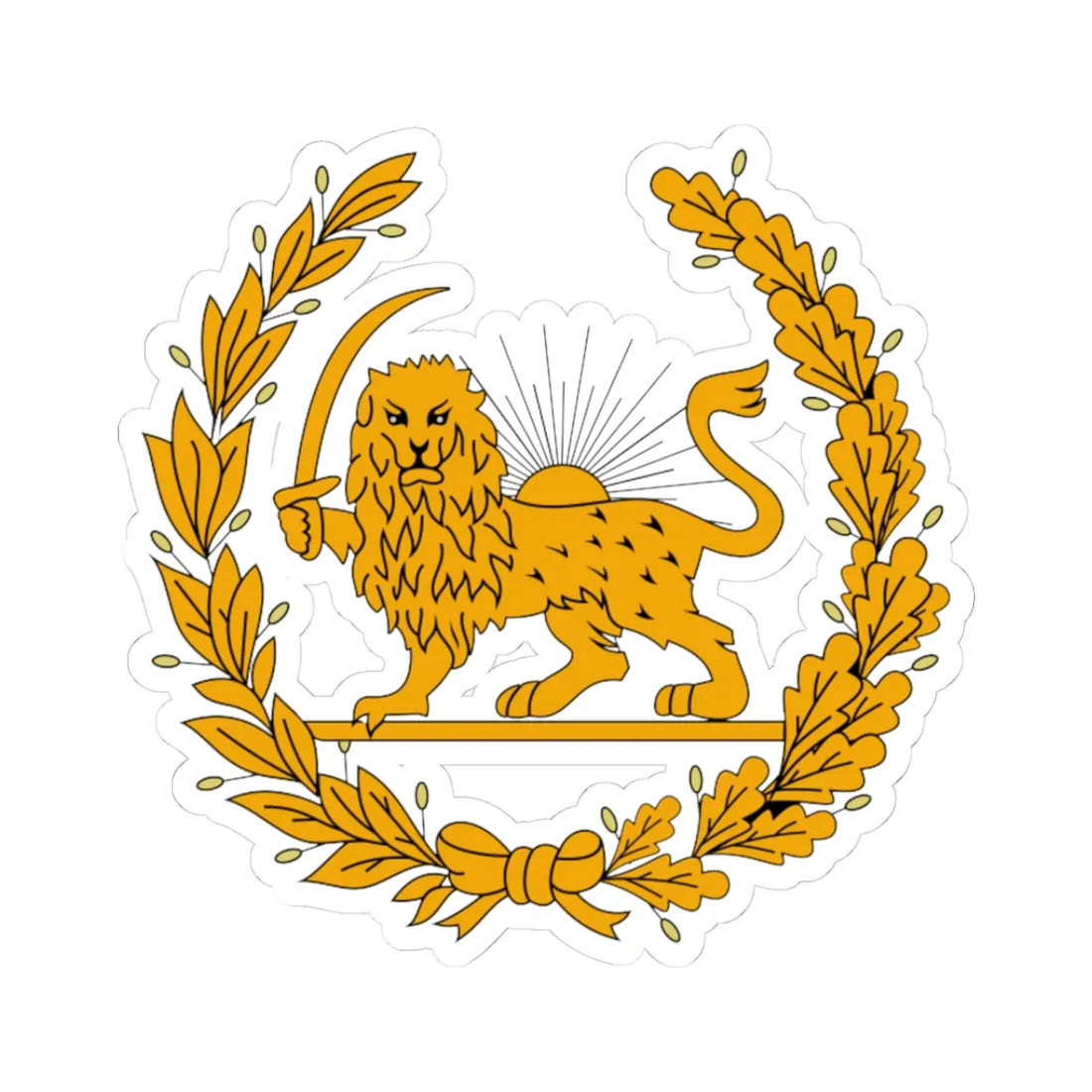 Coat of Arms of Persia 16th century-1907 (Iran) (Coat of Arms) STICKER Vinyl Kiss-Cut Decal 3 Inch White - The Sticker Space
