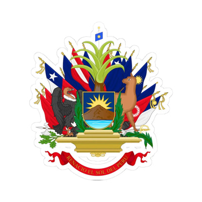 Coat of arms of Peru 1821-1825 (Peru) (Coat of Arms) STICKER Vinyl Kiss-Cut Decal 3 Inch White - The Sticker Space