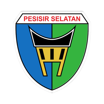 Coat of arms of Pesisir Selatan Regency (Indonesia) (Coat of Arms) STICKER Vinyl Kiss-Cut Decal 3 Inch White - The Sticker Space
