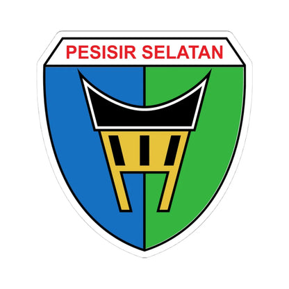Coat of arms of Pesisir Selatan Regency (Indonesia) (Coat of Arms) STICKER Vinyl Kiss-Cut Decal 4 Inch White - The Sticker Space